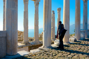 Die Säulen der Akropolis von Pergamon.